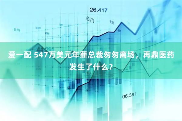 爱一配 547万美元年薪总裁匆匆离场,再鼎医药发生了什么?